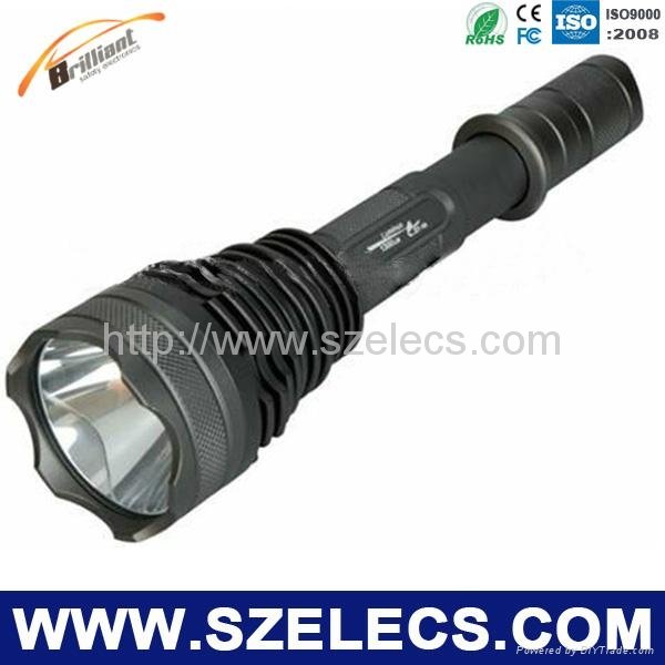 20W 1600LM high power led flashlight contain 2pc 18650 battery+double charger