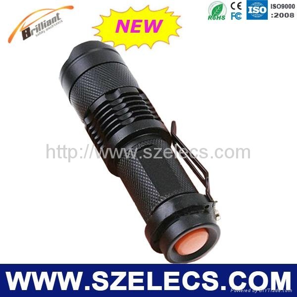 cree Q5 led torch zoomable contain 14500 rechargeable battery+charger 