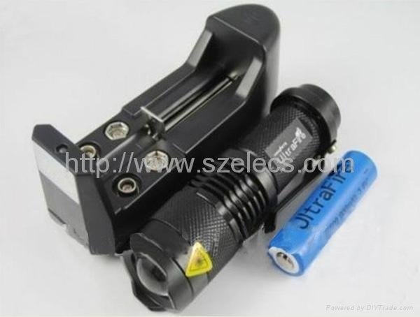 cree Q5 led torch zoomable contain 14500 rechargeable battery+charger  2