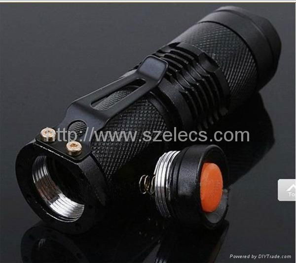 cree Q5 led torch zoomable contain 14500 rechargeable battery+charger  3