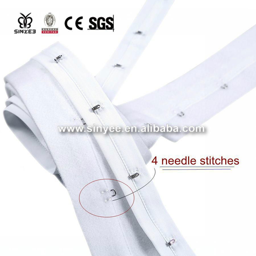 4 needle stitches Nylon or Polyester Croset fastener with strong tension