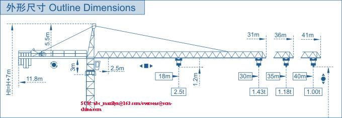 Top kit tower crane SCM-C4010 3