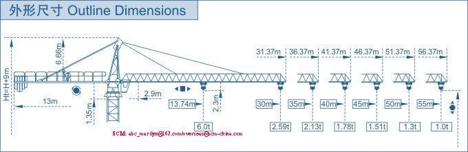 Top-kit tower crane SCM-C5510 2