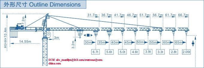 Top-kit tower crane SCM-C6520 2