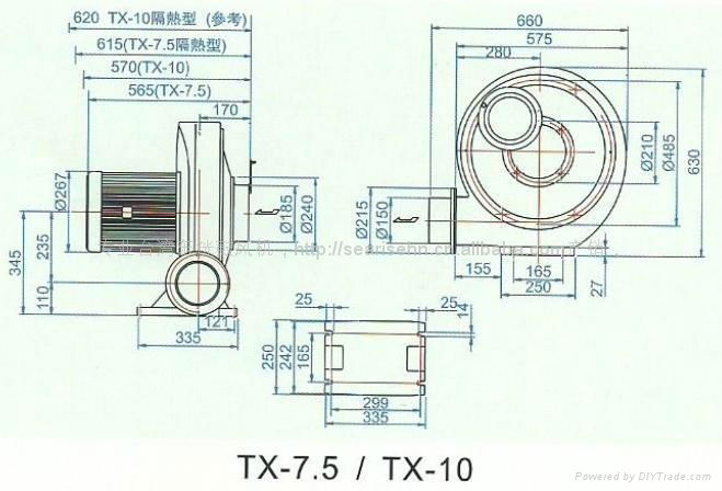 3.7KW turbo中壓風機 TX-5風壓350mmAq風量38m3/min