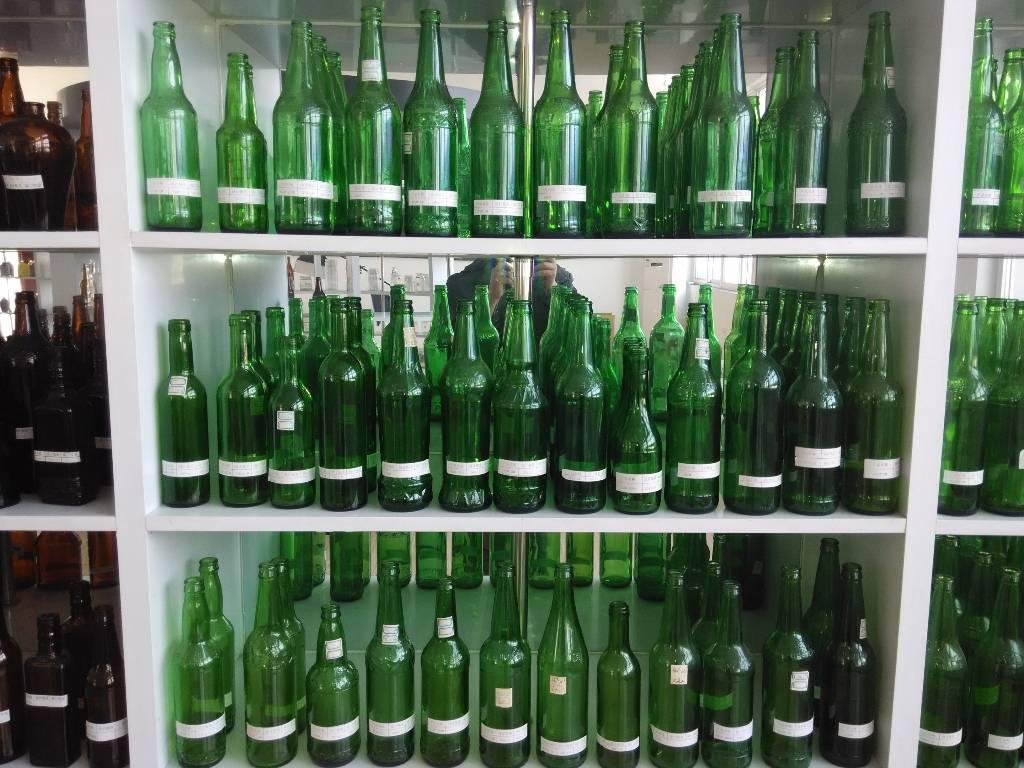 Green glass bottles 2