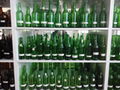 Green glass bottles