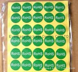 ROHS adhesive sticker in custom size