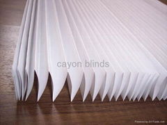 paper shade;Light Filtering White Pleated Blind