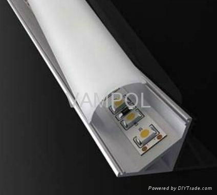 MOQ 10meters Free shipping aluminum led corner strip light profile 