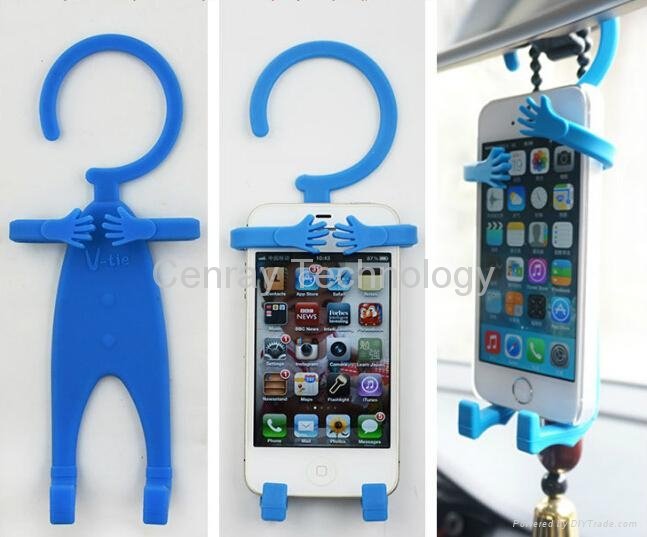 Flexible Silicone Cell Phone Holder Smartphone Holder Man People Shape