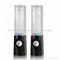 Black USB LED Light Dancing Water Spray Mini Speaker MP3 Speaker Music speaker
