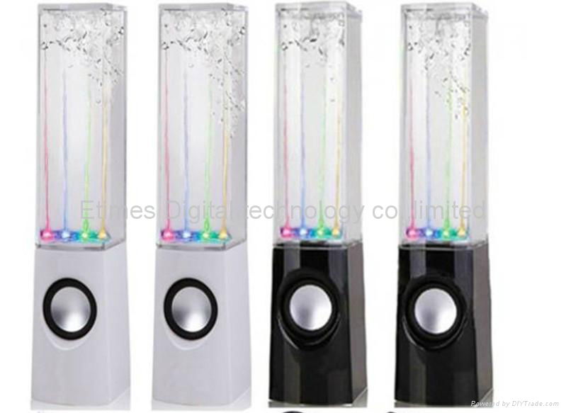 Black USB LED Light Dancing Water Spray Mini Speaker MP3 Speaker Music speaker 3