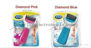 2015new Scholl Diamond Pink&Blue Feet Care Pedicure/Electric Foot File