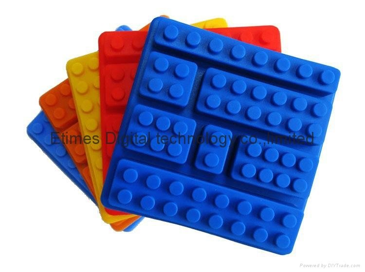  Bakeware Brick Silicone Ice Cube Tray Mold for Lego Square Sugarcraft Chocolate 2