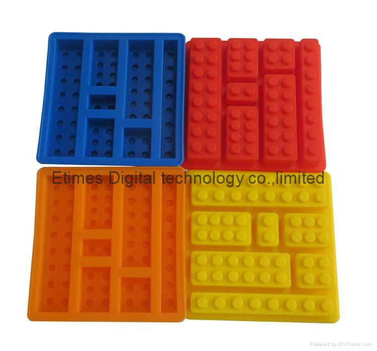  Bakeware Brick Silicone Ice Cube Tray Mold for Lego Square Sugarcraft Chocolate 3