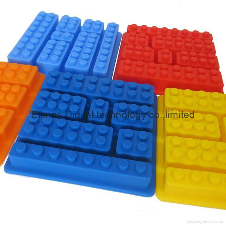  Bakeware Brick Silicone Ice Cube Tray Mold for Lego Square Sugarcraft Chocolate 4