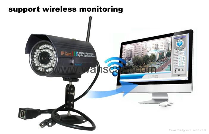 Wireless CMOS M-JPEG Outdoor Waterproof Bullet IP Camera  2