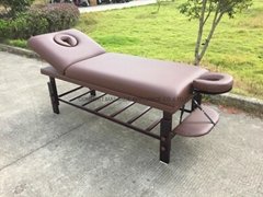 SM-002S dark-red beech stationary massage table、beauty bed