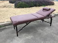 brown-red beech portable massage table with backrest MT-009-2H 3