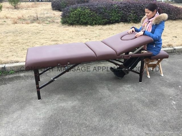 brown-red beech portable massage table with backrest MT-009-2H 5