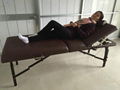 brown-red beech portable massage table with backrest MT-009-2H 7