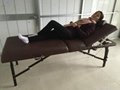 brown-red beech portable massage table with backrest MT-009-2H