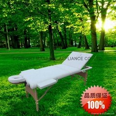 longer and wider wooden massage table with backrest