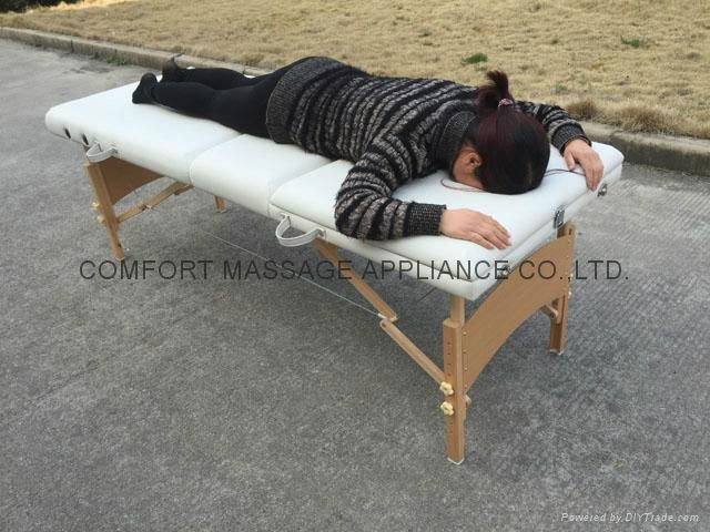 MT-009A三折木制按摩床带枕头和扶手 3