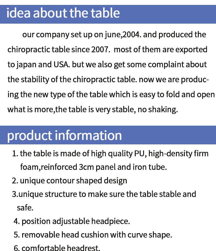 new chiropractic table MTL-018 stable and safe 2