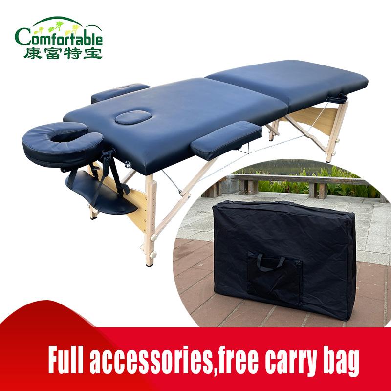 portable wooden massage table massage bed with full accessories