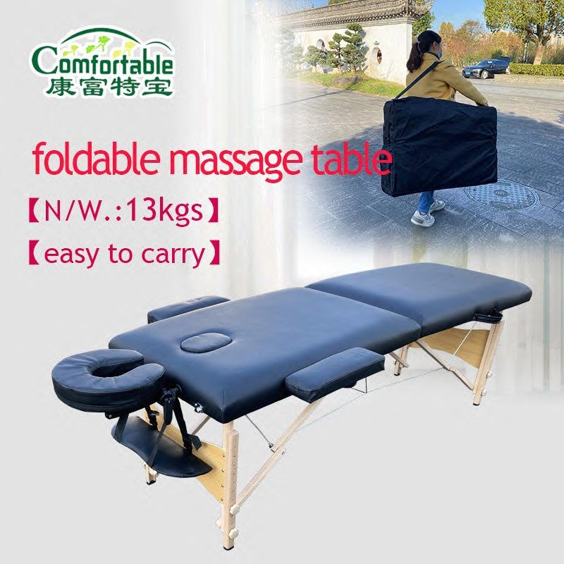 portable wooden massage table massage bed with full accessories 4