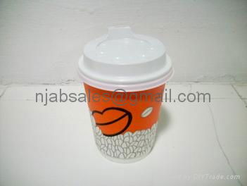 8oz Hot Single wall Paper Coffee cup with lids 2