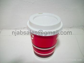 8oz Hot Single wall Paper Coffee cup with lids 3