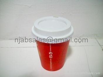 8oz Hot Single wall Paper Coffee cup with lids 5