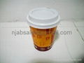 8oz Hot Single wall Paper Coffee cup with lids 4