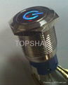 Vandalproof/dustproof metal push button switch