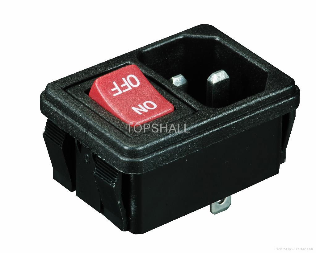 2 in 1 power socket/power socket with rocker switch 2