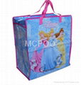 cartoon woven shopping promotional bag with zipper