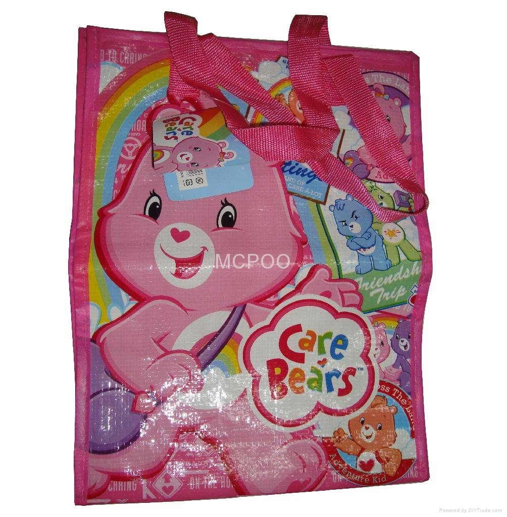 cartoon woven shopping promotional bag with zipper 4
