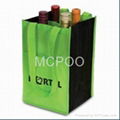 green shopping bag non woven wine bag 