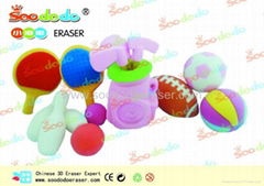 Soododo 3d football basketball shaped erasers