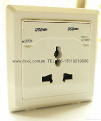 Double USB Wall Socket,  2100mA usb charging wall socket, Multi Socket