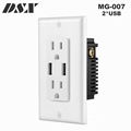 USA wall socket outlet with doulbe usb