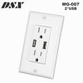 USA wall socket outlet with doulbe usb 4