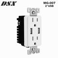 USA wall socket outlet with doulbe usb 5
