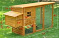 Duplex Wood Chicken Coop Poultry Cage Hen Rabbit House Run Area Ladder Nest Box