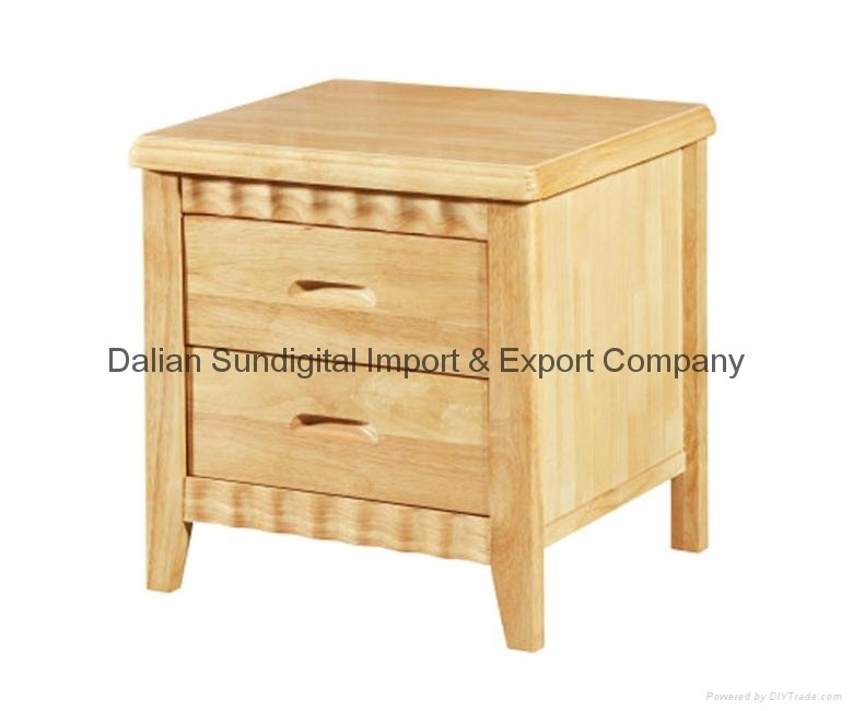 Hot selling New Nightstand Furniture Bedside Table made of Rubber Wood