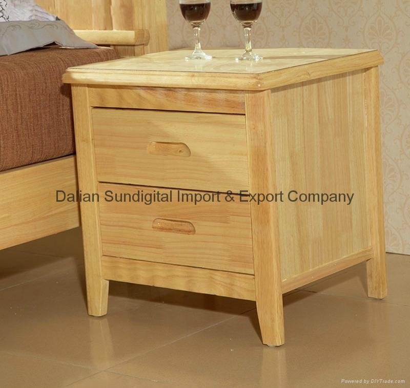 Hot selling New Nightstand Furniture Bedside Table made of Rubber Wood 2