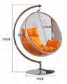 Transparent acrylic hanging bubble chair egg chair acrylic chair with stand 3